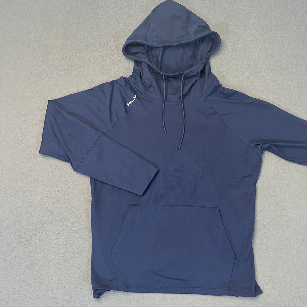 RLX Ralph Lauren Men's Medium Navy Blue Performance Wicking Hoodie‎ Sweatshirt